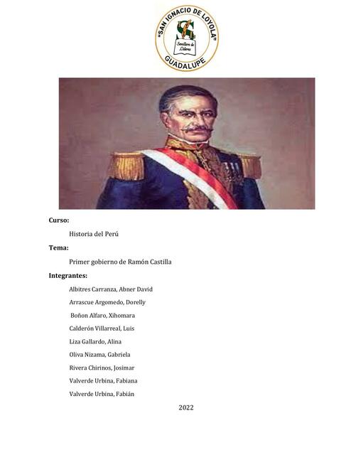 Primer Gobierno De Ram N Castilla Udocz