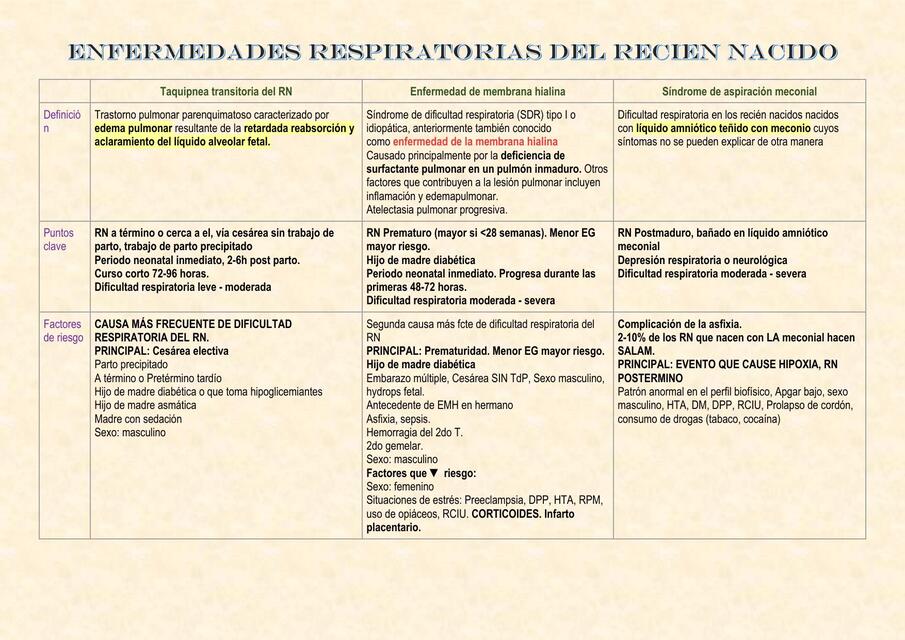 Enfermedades respiratorias del recién nacido Mishelle Chavez uDocz