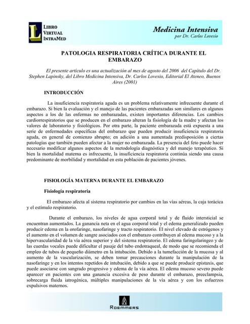 Patología Respiratoria Crítica Oscar Solorzano Samame uDocz