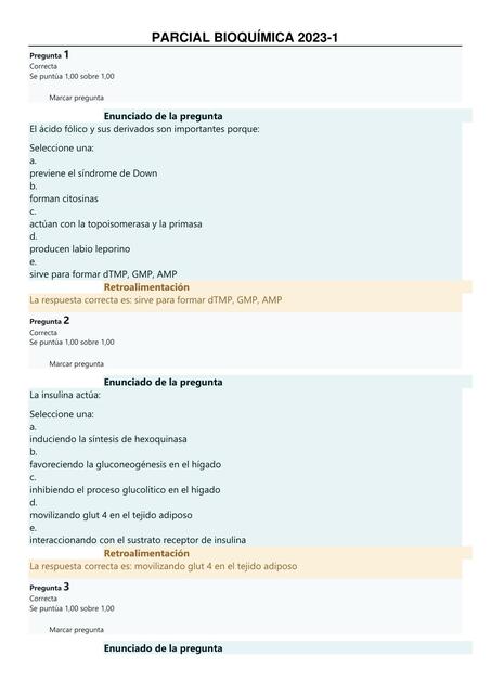 Examen Bioquímica parcial y final 2023 1 mafer cardenas uDocz