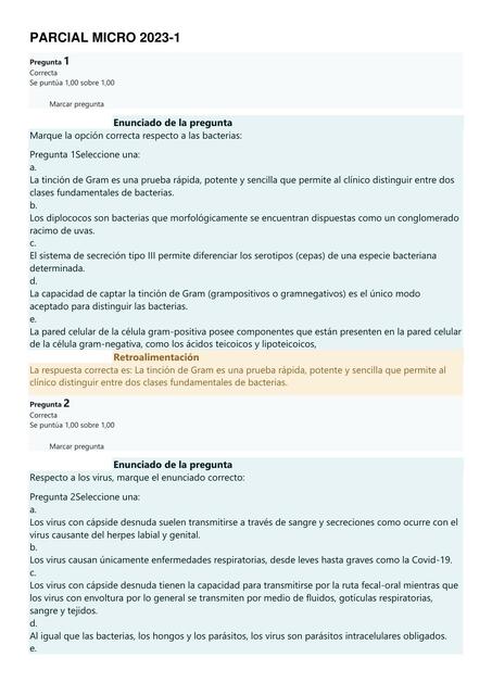 Examen Microbiología parcial y final 2023 1 mafer cardenas uDocz