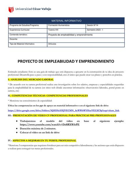 Proyecto De Empleabilidad Y Emprendimiento LIZET SHAYNE BENAUTE