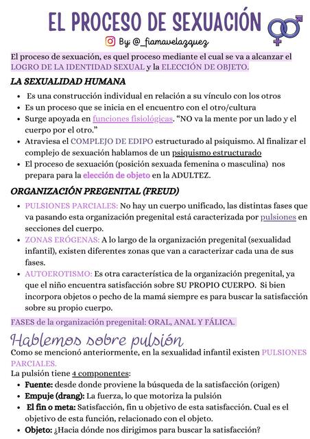 El proceso de sexuación y fases del desarrollo psicosexual Fiama uDocz