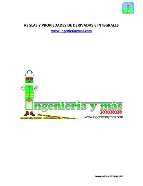 Reglas Y Propiedades De Derivadas E Integrales Jonas Eder Z Iga