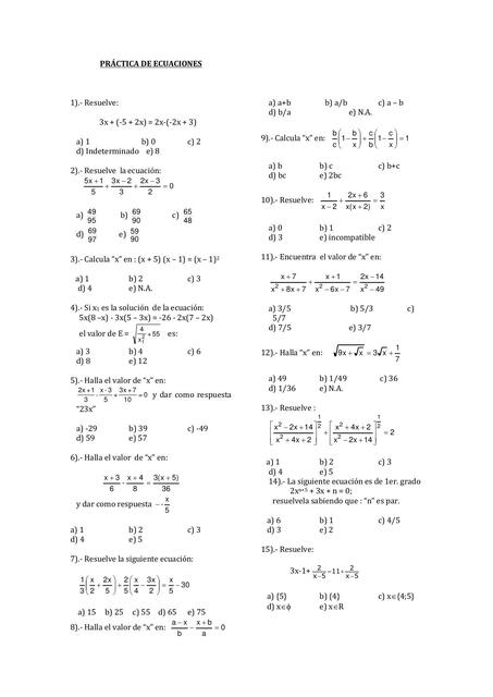 Practica De Ecuaciones Luis Enrique UDocz