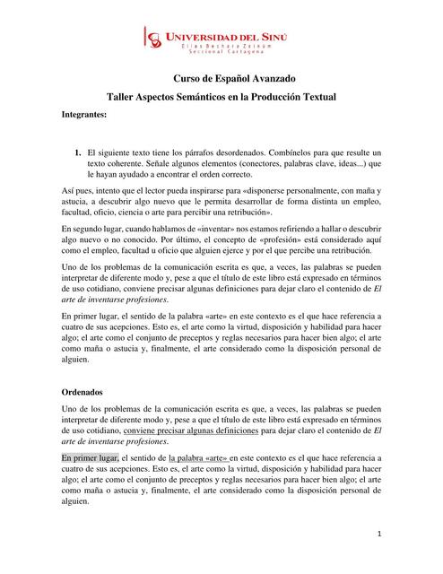 Aspectos Sem Nticos En La Producci N Textual Tustrabajos Co Udocz