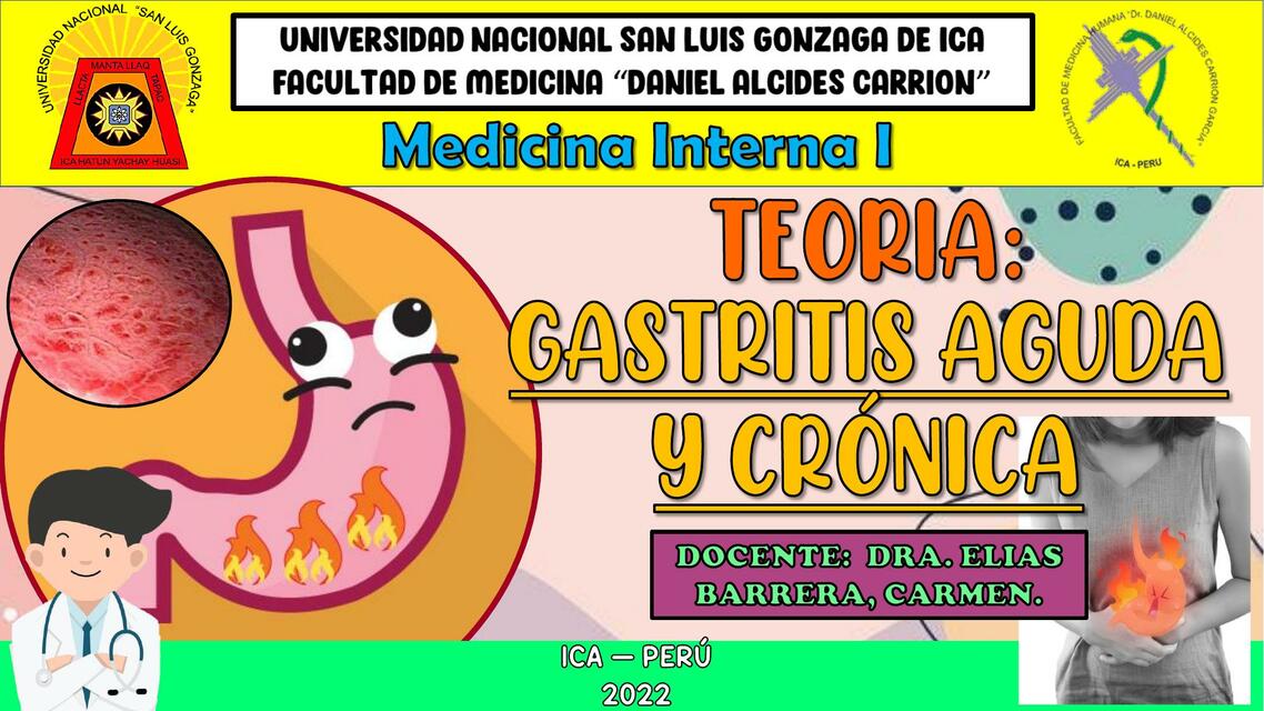 Gastritis Aguda Y Cr Nica Mabel Pariona Chu Occa Udocz