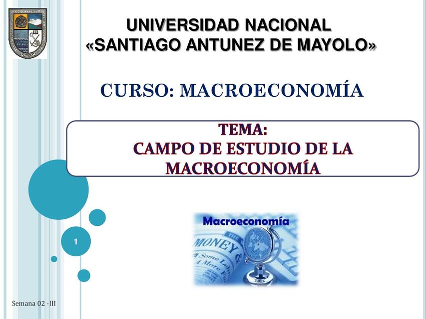 Campo De Estudio De La Macroeconomia Indux Udocz