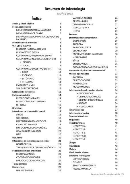 Resumen De Infectolog A Yudoc Org Udocz