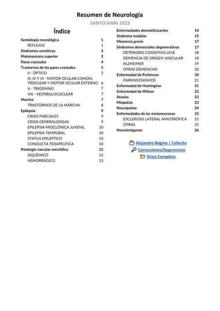 Resumen De Neurolog A Santojanni Yudoc Org Udocz