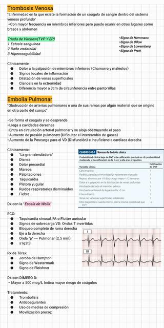 Trombosis Venosa Profunda Y Embolia Pulmonar Resumen Iovanny Cruz