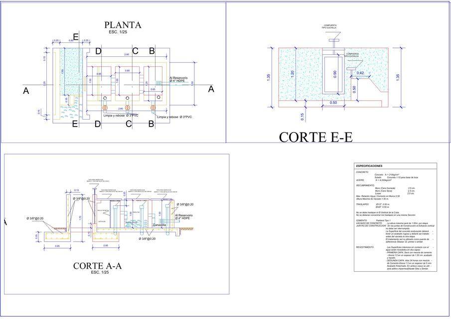 Plano de captación agua arquitectura y estructura Vituco Castillo uDocz