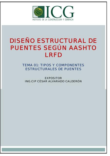 DISEÑO ESTRUCTURAL DE PUENTES SEGUN AASHTO LRFD INGENIEROS LMI uDocz