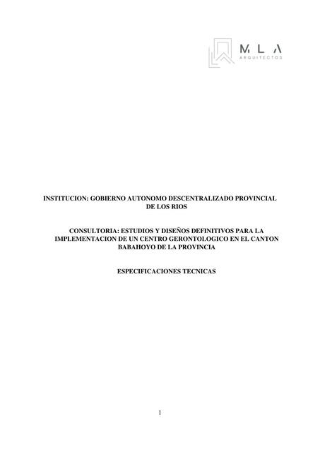 Estudio Y Dise Os Definitivos Para La Implementaci N De Un Centro