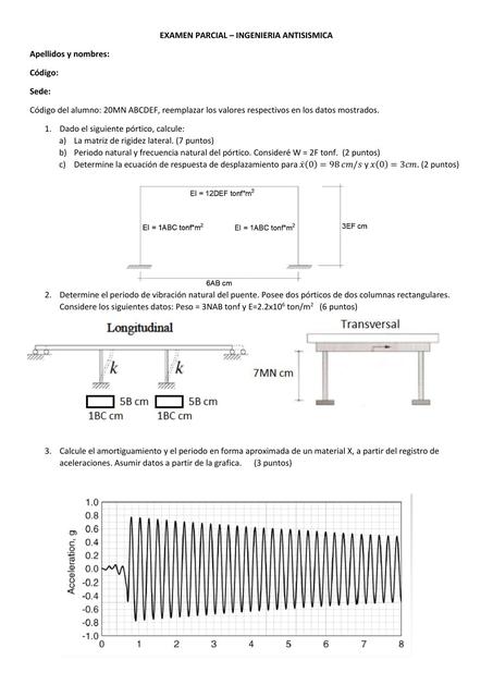 EXAMEN PARCIAL INGENIERIA ANTISISMICA