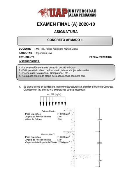 EXAMEN FINAL CONARMII PARA RESOLVER