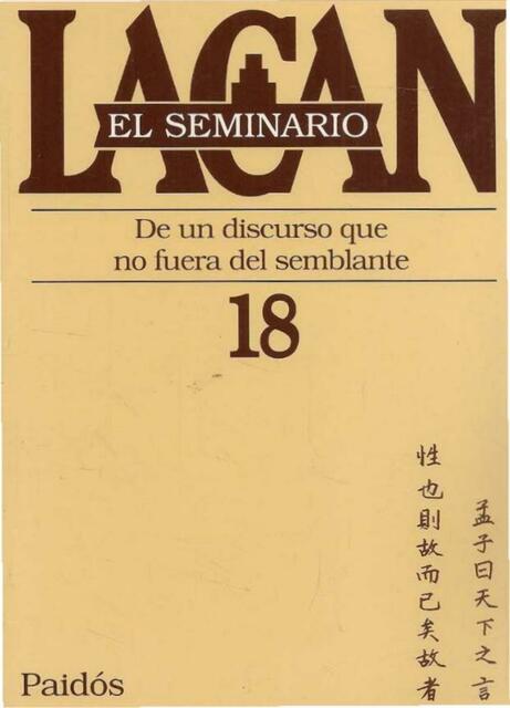 Seminario 18 De Un Discurso Que No Fuera Del Sembl