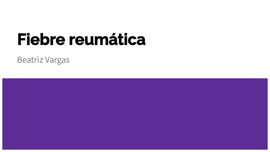 Fiebre Reumatica