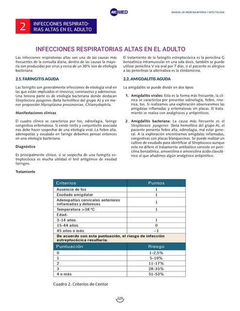 INFECCIONES RESPIRATORIAS ALTAS EN EL ADULTO