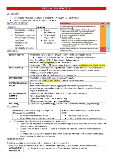 1 ENDOCARDITIS INFECCIOSA