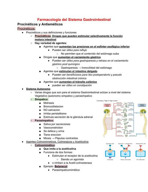Procinéticos y Antiheméticos