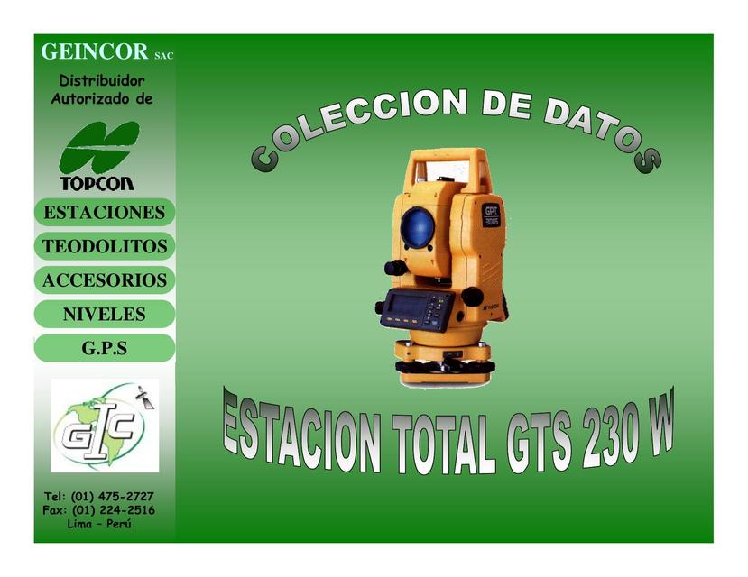 Manejo de Estacion Total Topcon Colector de datos 