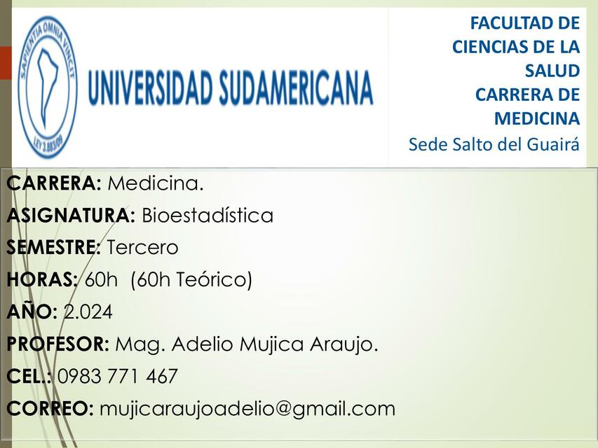 BIOESTADÍSTICA Slide 1