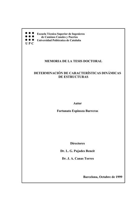 Determinación de características dinámicas de estructuras 