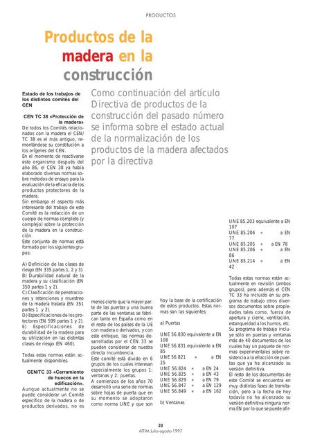 Productos de la madera en la construcción 