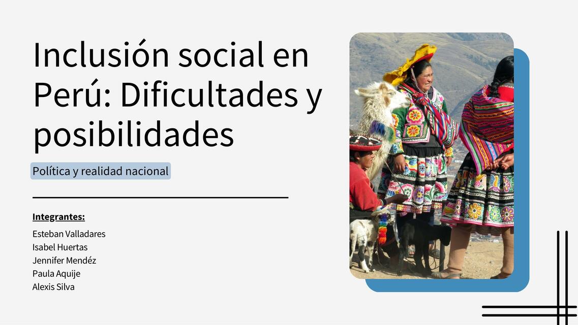 Inclusión social en Perú: Dificultades y posibilidades.