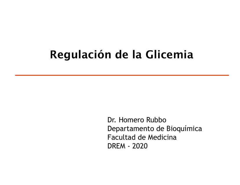 Regulación de la Glicemia