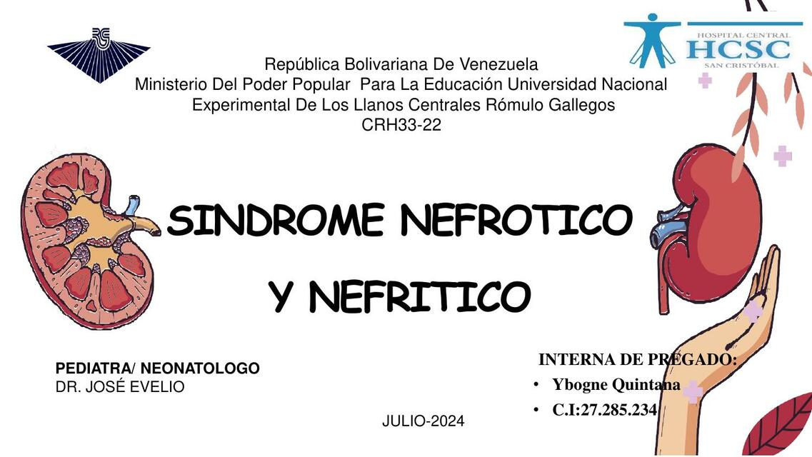 sindrome nefrotico y nefritico