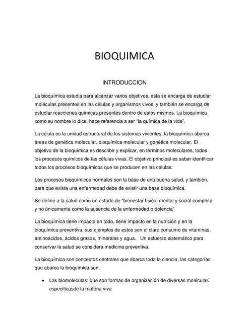 RESUMEN BIOQUIMICA