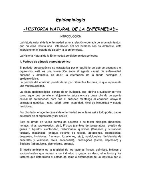 historia natural de la enfermedad