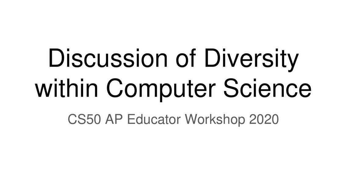 Discussion of diversity within computer science daniella vargas udocz