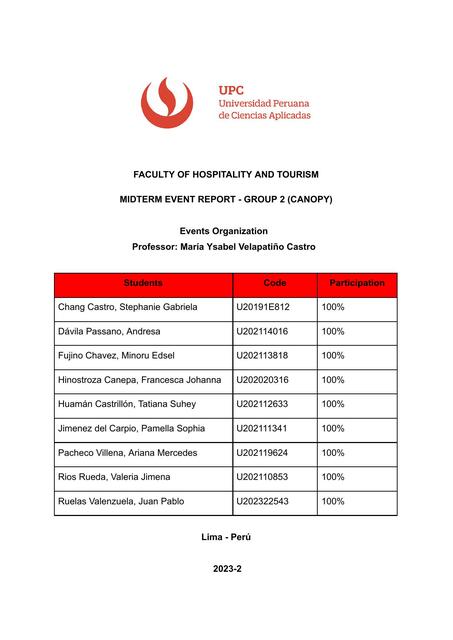 Events organization Midterm