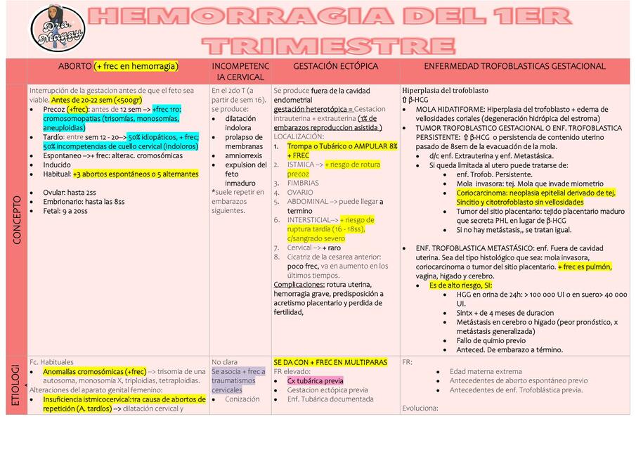 HEMORRAGIA DEL PRIMER TRIMESTRE - RESALTADO