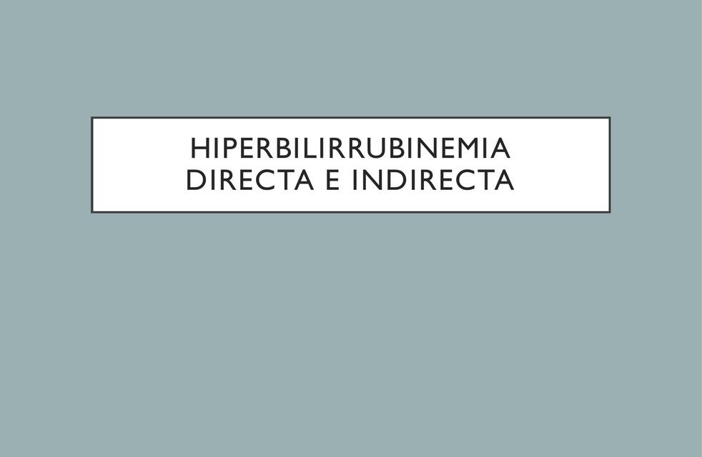 Hiperbilirrubinemia