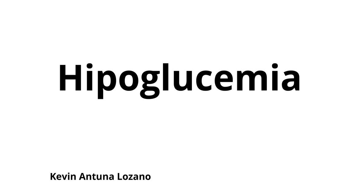 Hipoglucemia