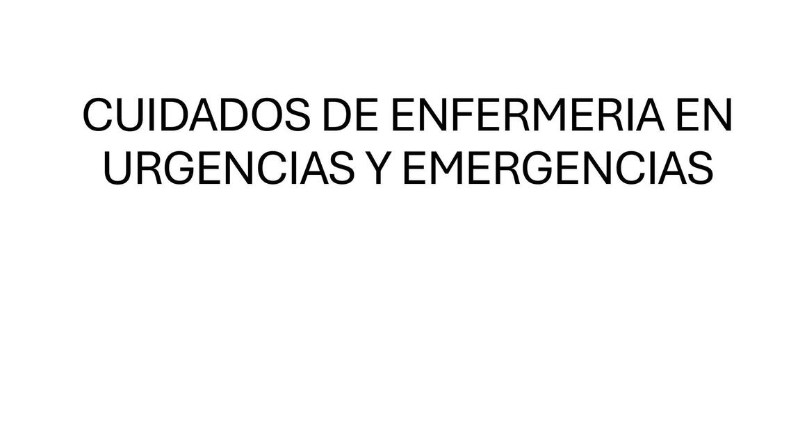 Emergencias y Urgencias