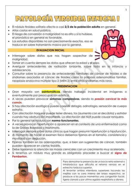 Patología tiroidea benigna