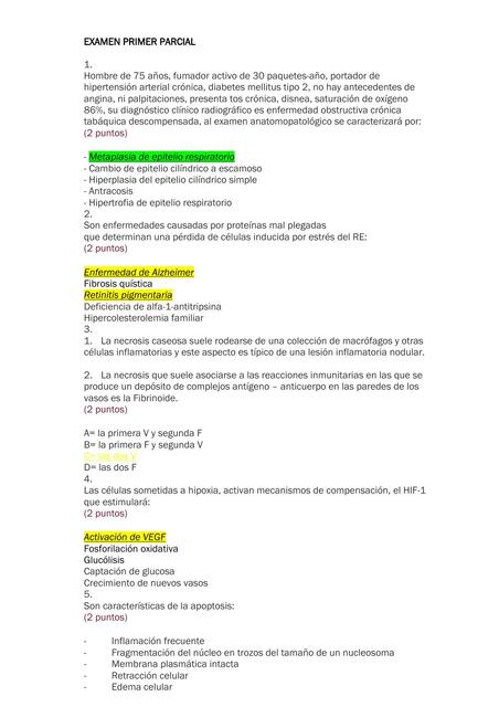 EXAMENES 1 2 final PATOLOGIA I