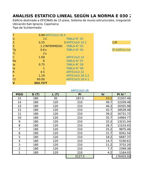 ANALISIS ESTATICO NORMA E 030