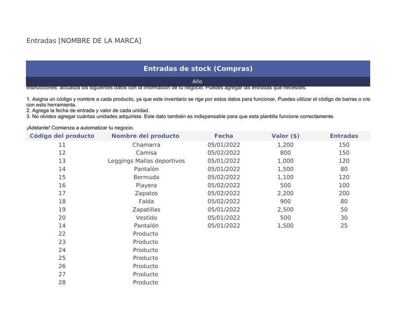 plantilla control de inventario en excel tiendanub