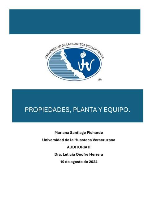 PROPIEDADES PLANTA Y EQUIPO