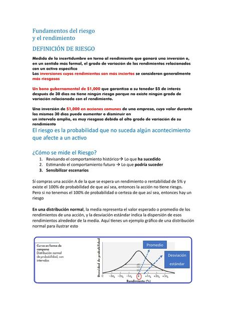 RIESGO Y RENDIMIENTO