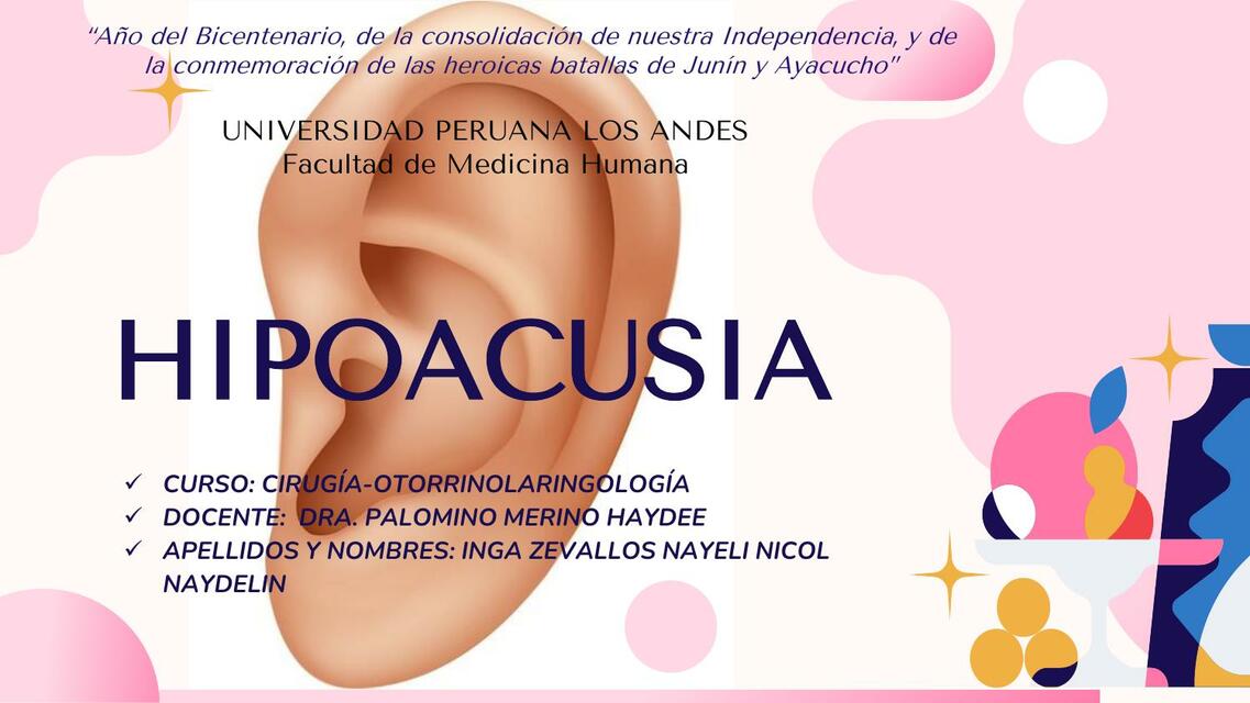 HIPOACUSIA y SORDERA