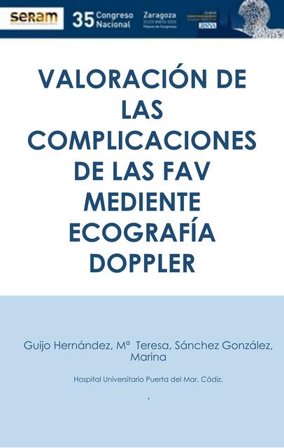 Valoración de las complicaciones de las Fav mediante ecografía Doppler 