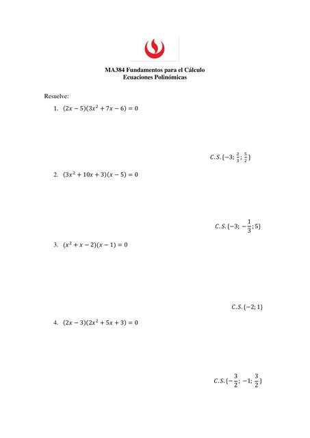 1 2 Ejercicios de ecuaciones polinómicas 2
