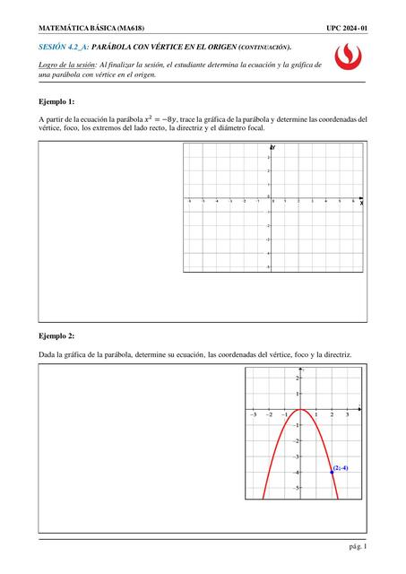 MA618 Parábola con vértice en el origen continuaci